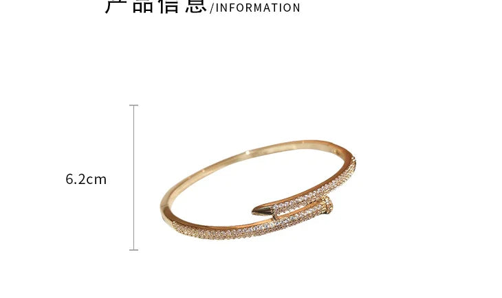 2024 New Korean Bangle Luxury Bracelet Elegant Fashion Europe and America Simple Shiny Bracelet Women's Party Female  Jewelry